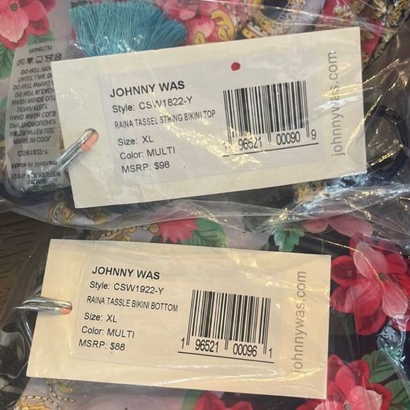 NWT Johnny Was Raina Tassel String Bikini Top & Raina Tassel Bikini Bottoms Set - Picture 6 of 8